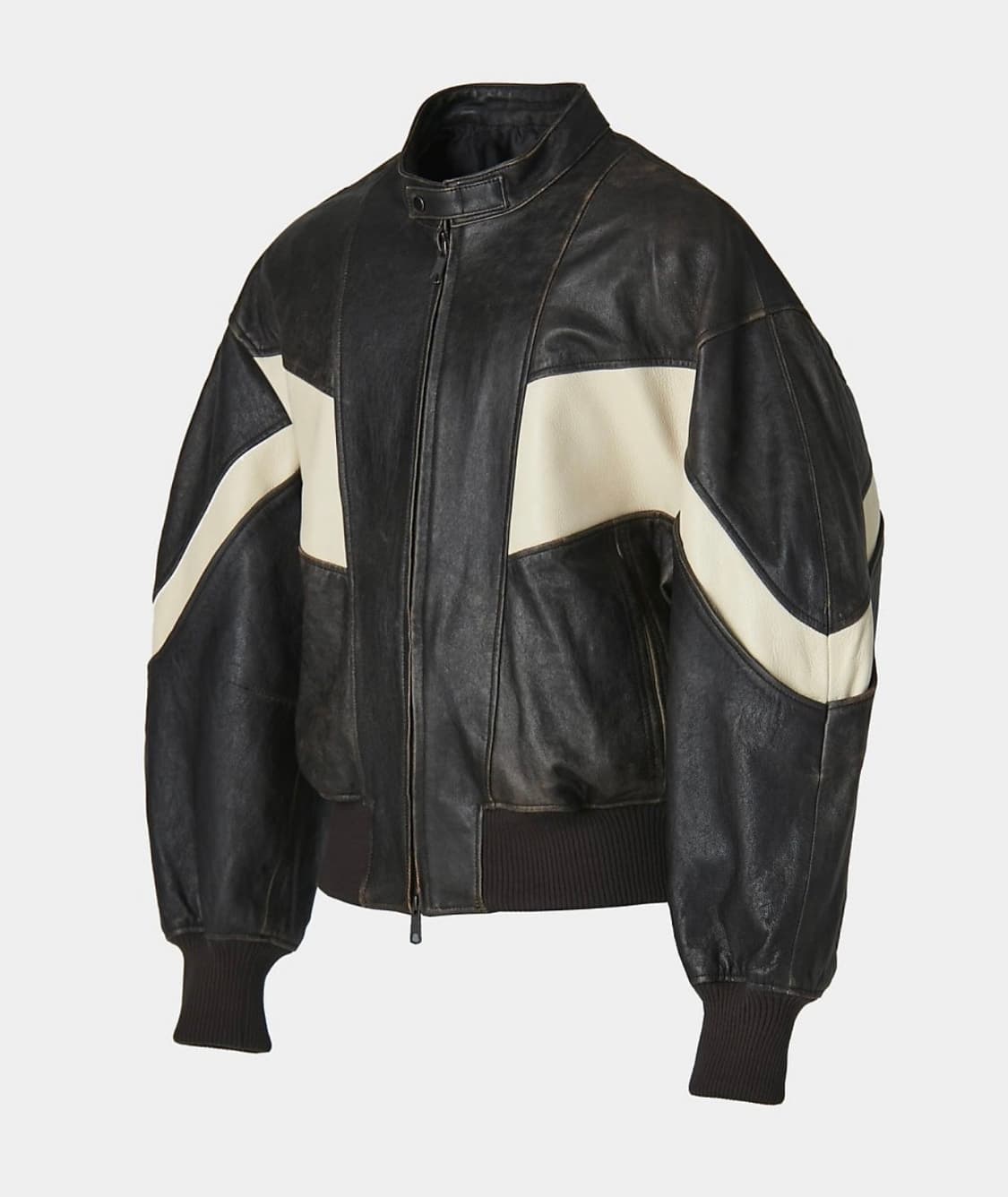 [쿠어] 디스트레스 믹스드 레더 자켓 L 상품이미지5