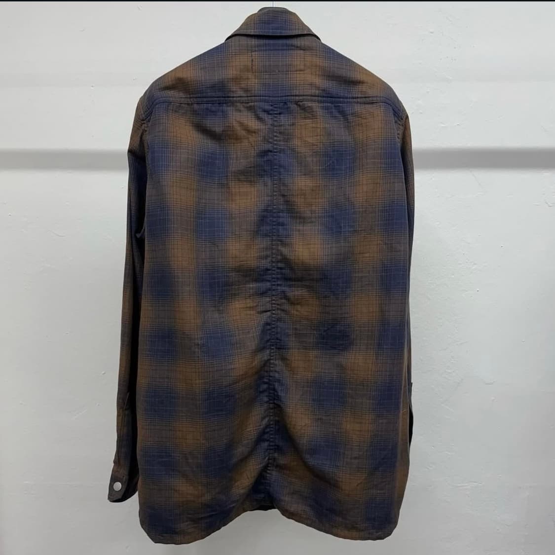 [L] 릭오웬스 다크쉐도우 인디고 브라운 체크셔츠 상품이미지2