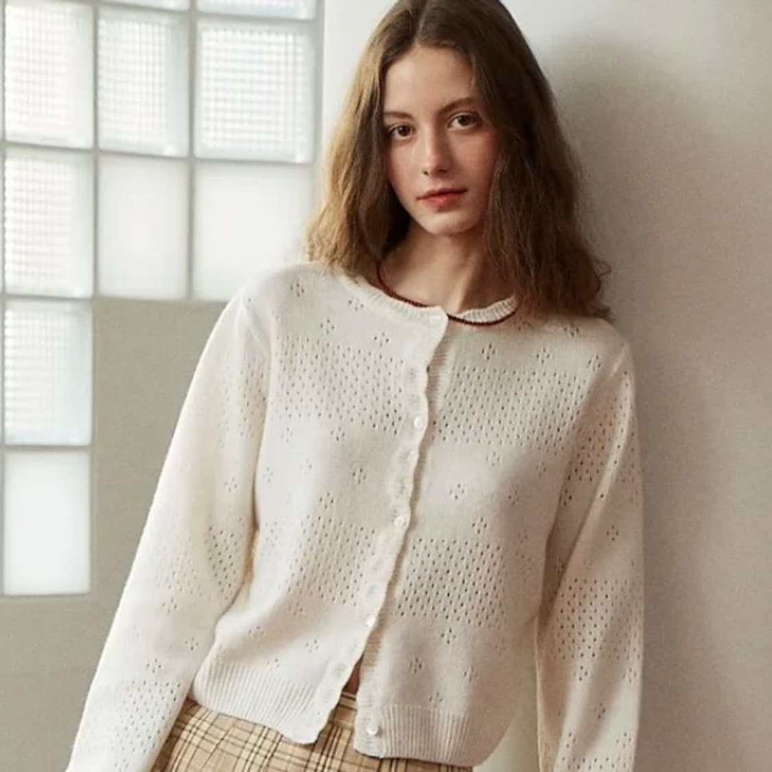 셀리테일즈 가디건 punching cardigan ivory 상품이미지2