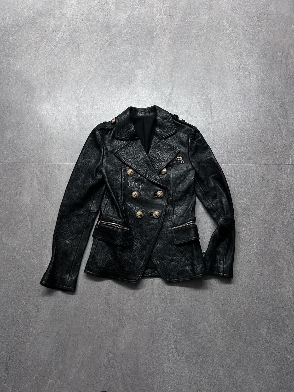 나폴레옹 카우하이드 더블 레더 자켓 상품이미지5