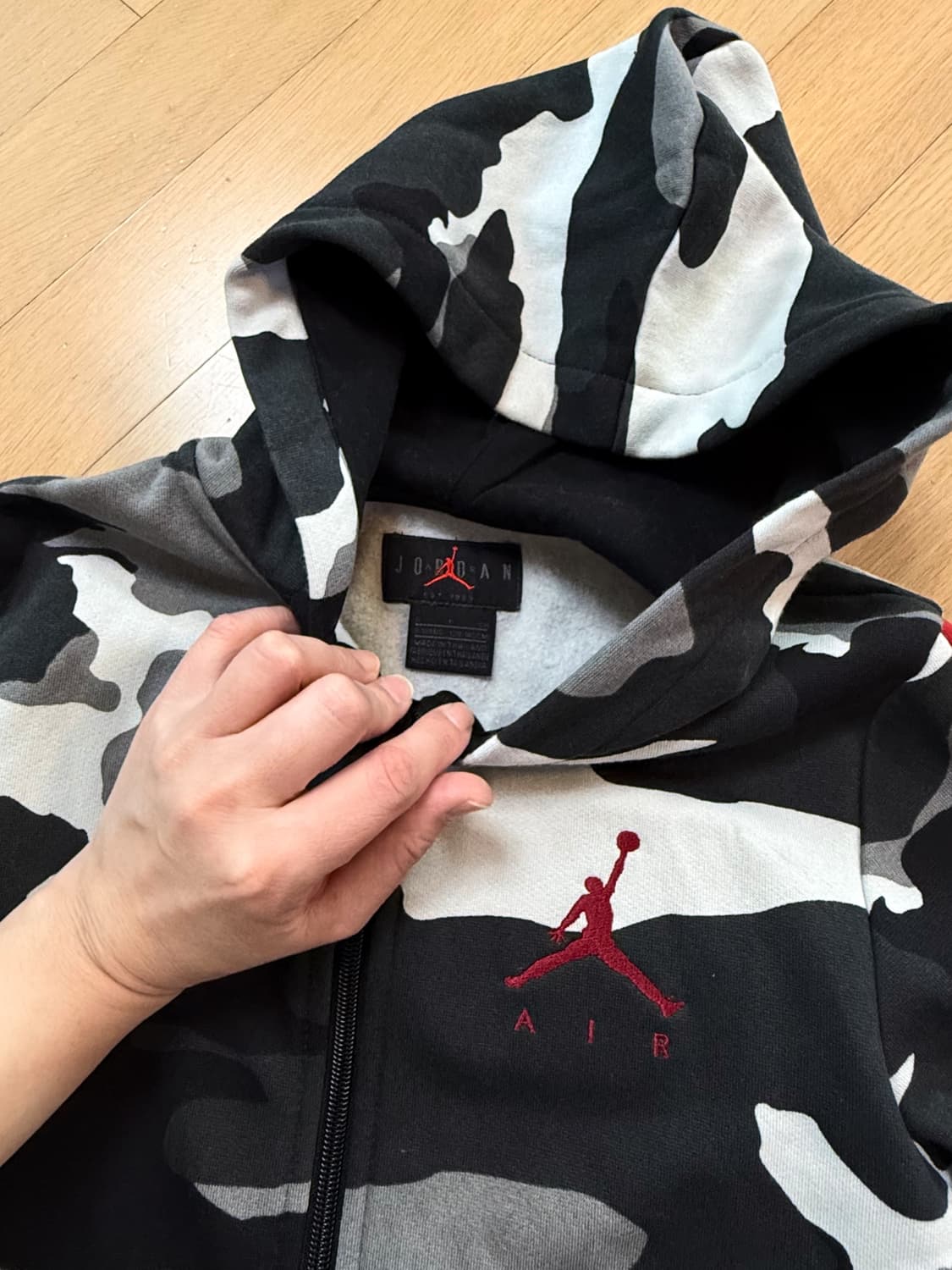 조던 키즈 카모 기모 후디 상품이미지3