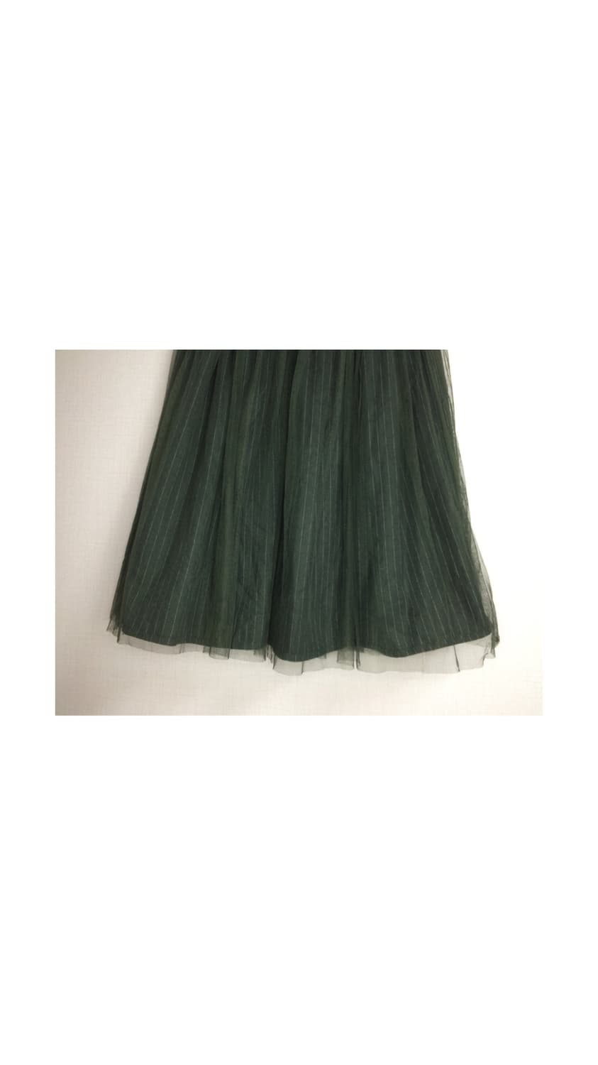 빈티지 딥그린 스트라이프 리버시블 레이스 밴딩 스커트 상품이미지7