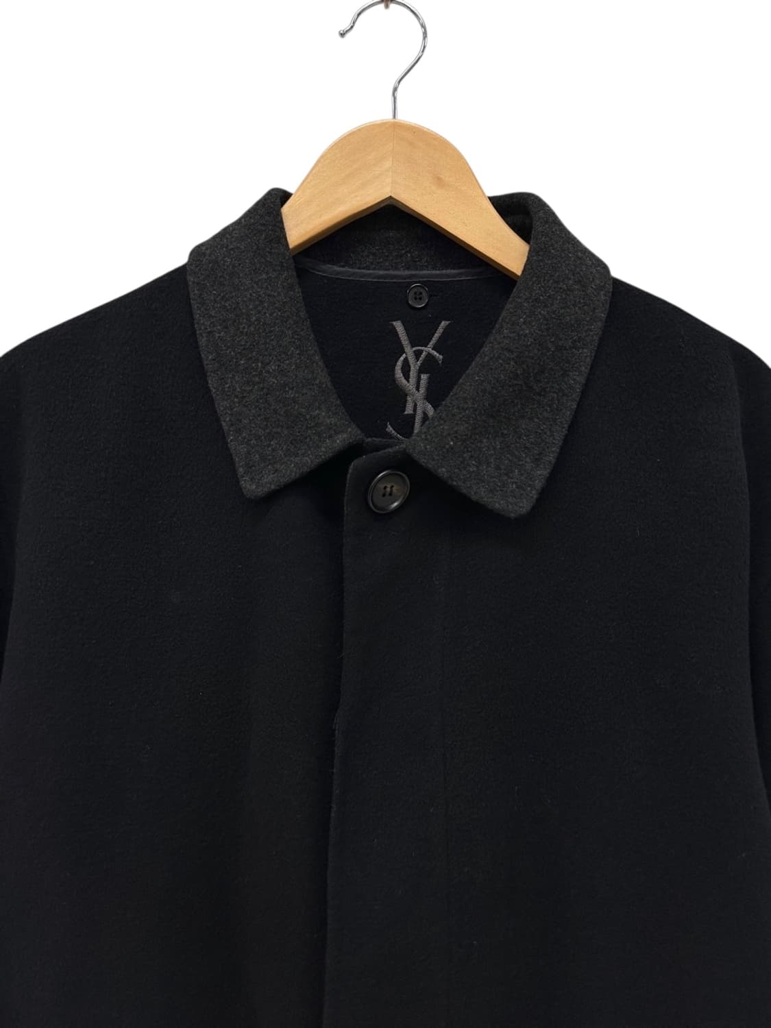 90s YSL 생로랑 울 코트 블랙 (L~XL) 상품이미지2