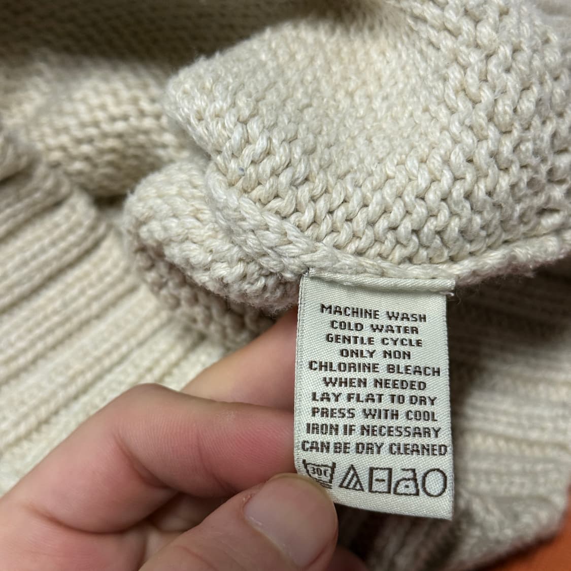 폴로 랄프로렌 성조기 빅 패치 딱붙핏 크롭 니트 오트밀 상품이미지6