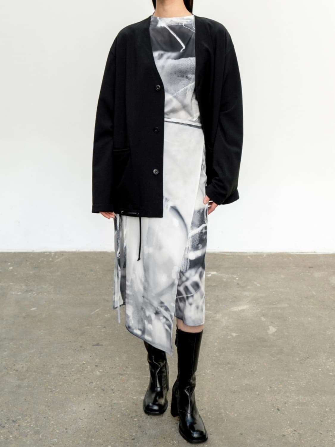 인사일런스우먼 프린티드 랩 레이어드 스커트 미디/롱 상품이미지3