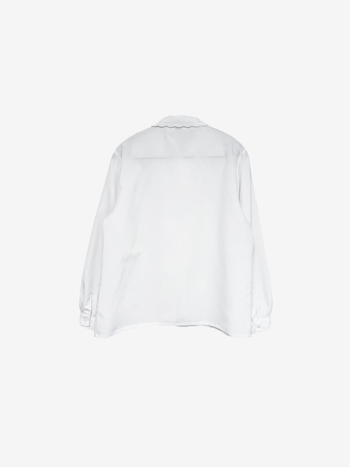 Lace Collar Point Blouse - White 상품이미지7