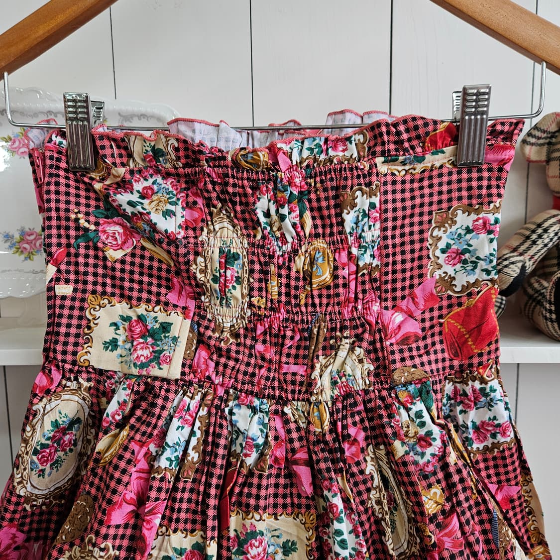 바디라인 로즈 코르셋 튜브탑 스커트 상품이미지5