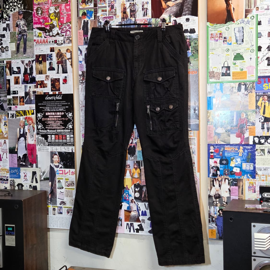 빈티지 블랙 멀티포켓 카고 팬츠 상품이미지2