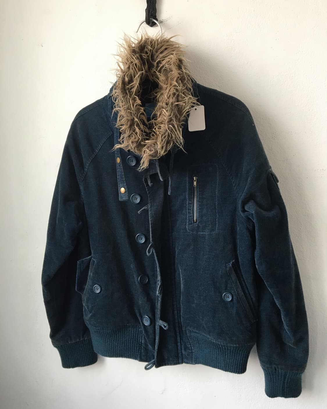 Fake fur collar high neck jacket 상품이미지3