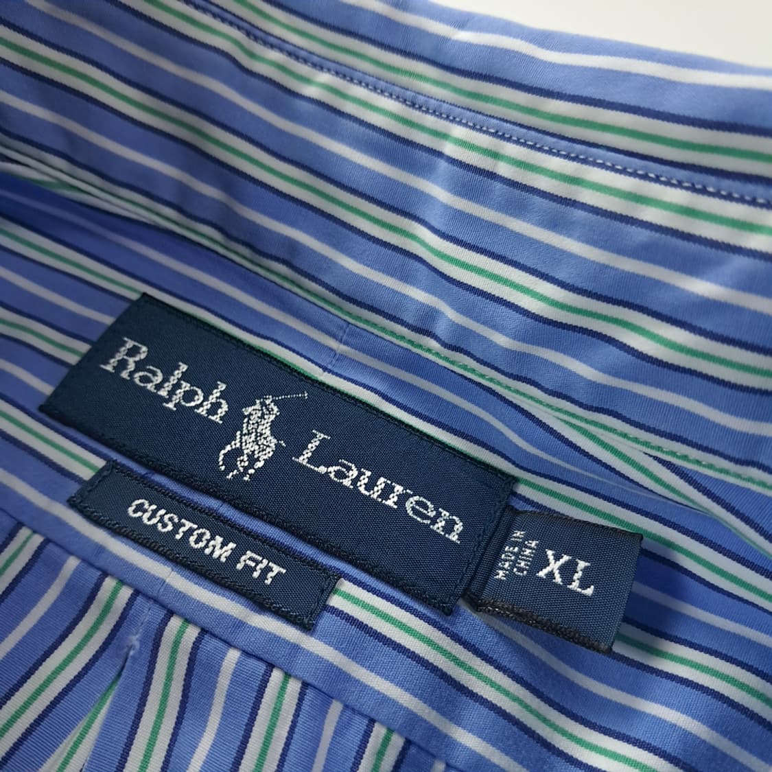 CK851 XL 폴로 블루그린 멀티 스트라이프 셔츠 남방 상품이미지3