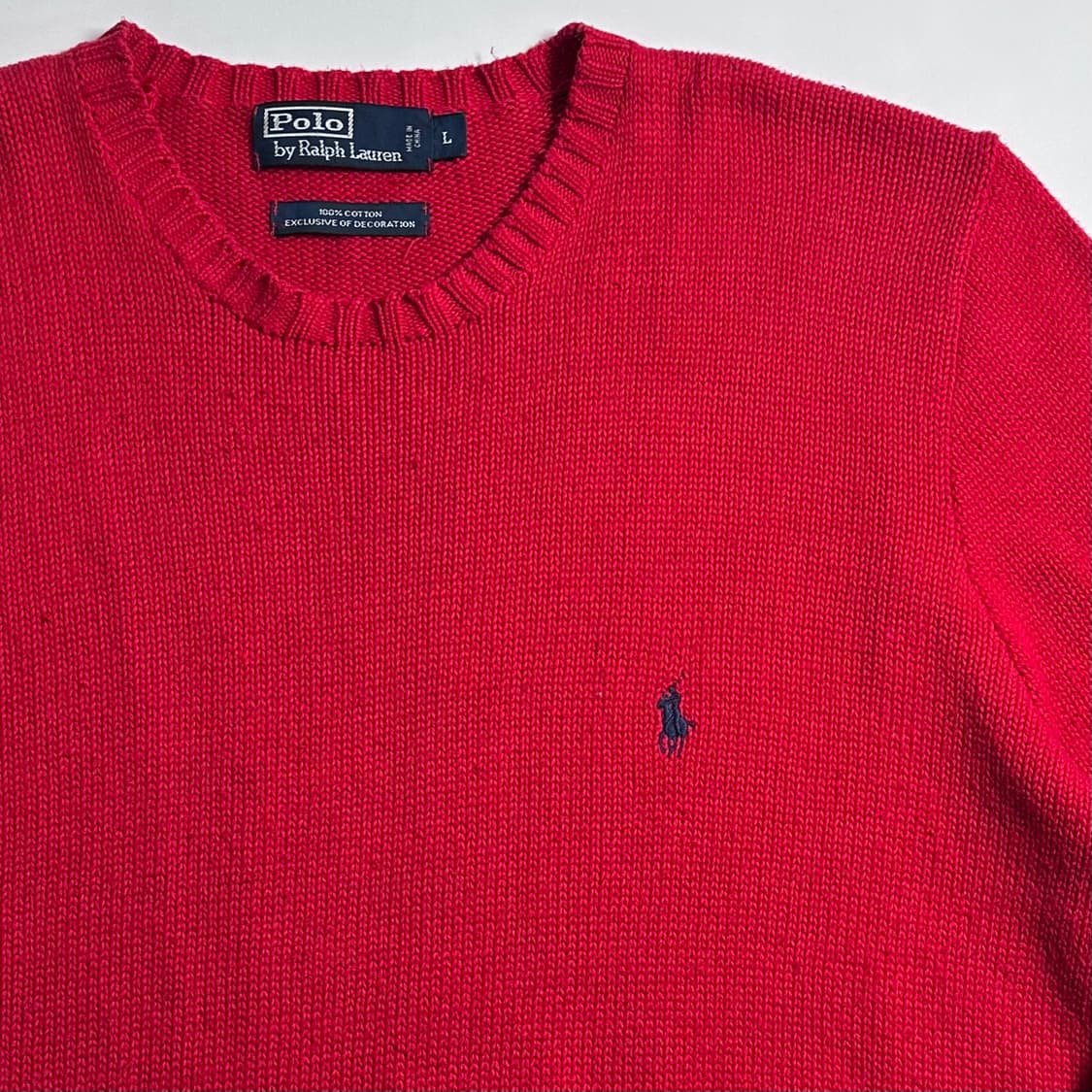 폴로 랄프로렌 레드 코튼 니트 상품이미지3
