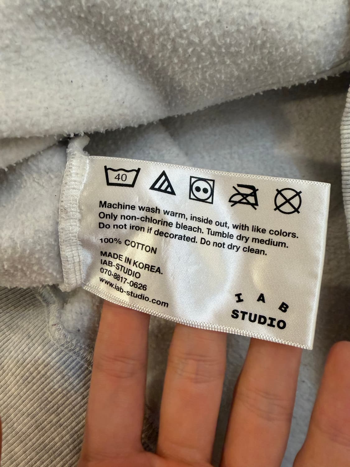 아이앱 스튜디오 로고 후드티 라이트 그레이 멜란지 상품이미지9