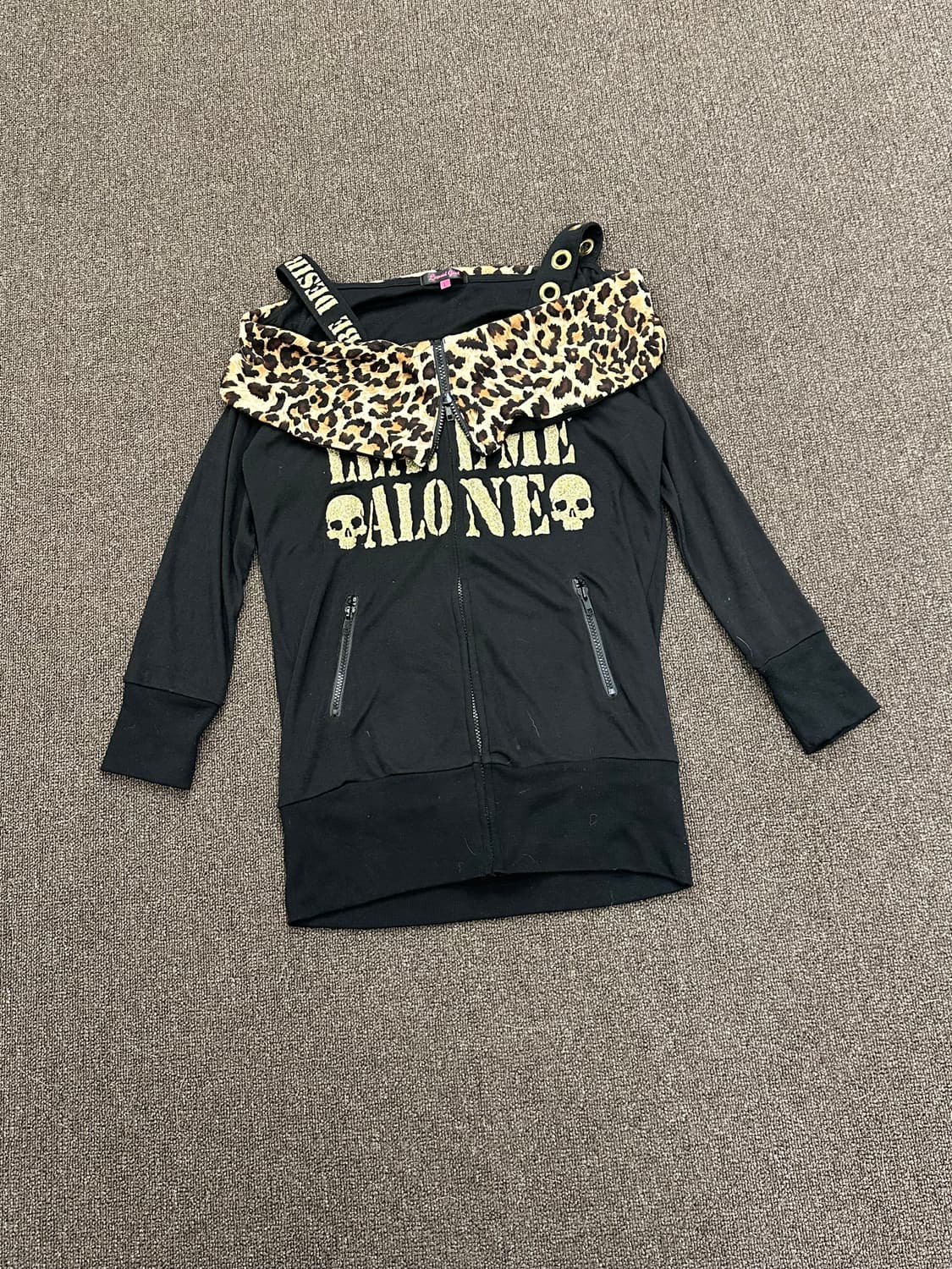 L)Japanese vintage 여성 y2k 레오파드 오프숄더 상품이미지1