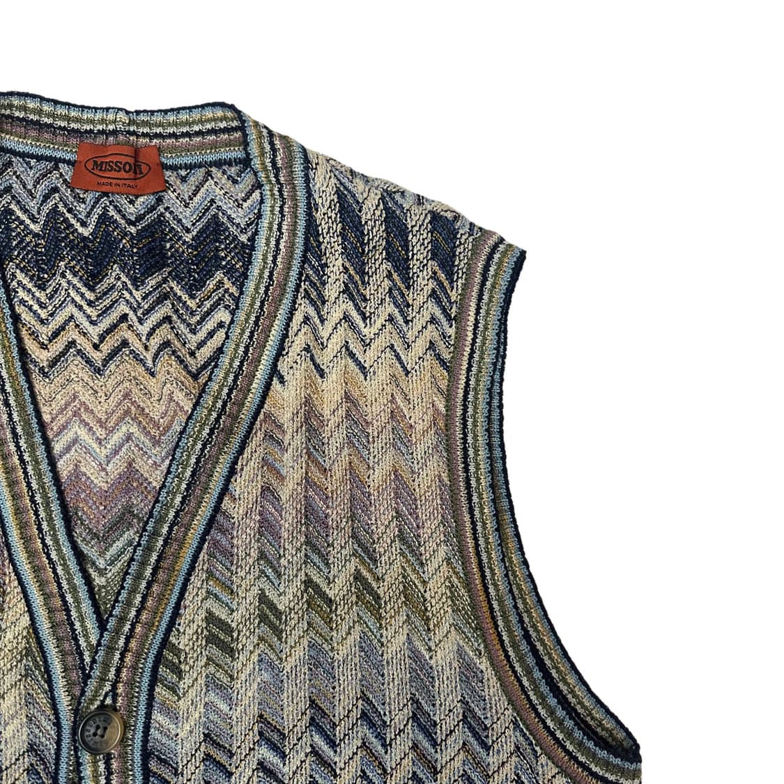 미쏘니 빈티지 멀티컬러 케이블패턴니트베스트 100 상품이미지2