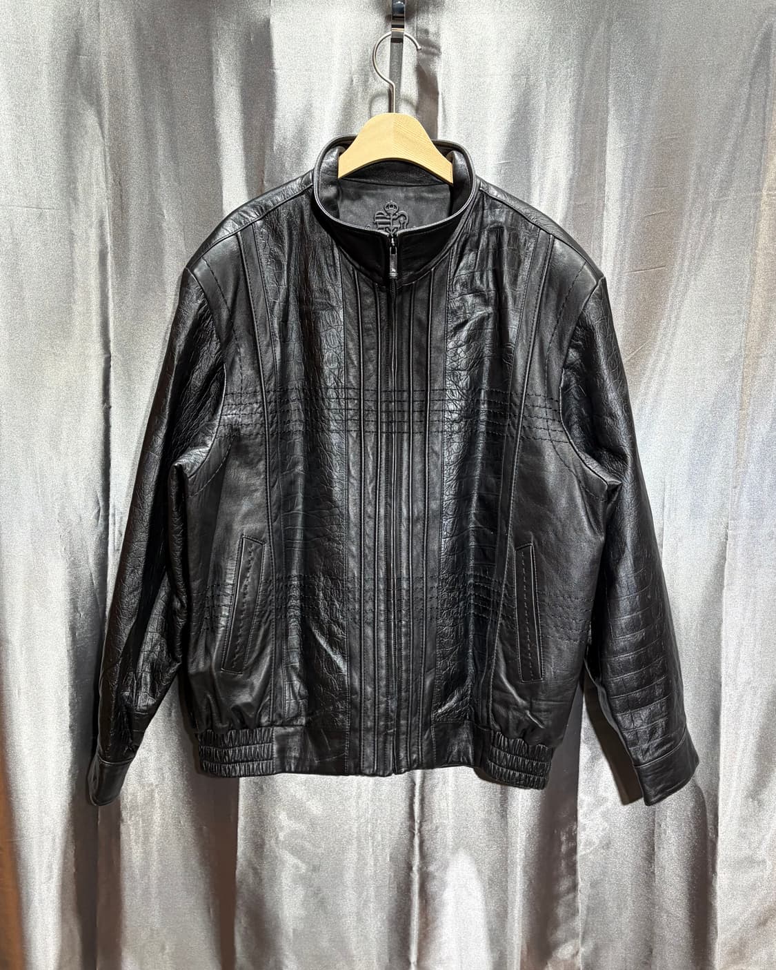 XL REDOX 레드옥스 라인 패턴 램스킨 레더자켓 상품이미지3