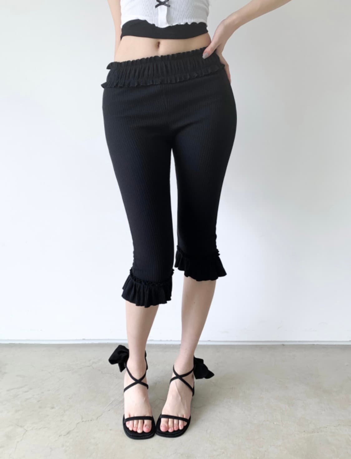 클라따 프릴 카프리 팬츠 상품이미지3