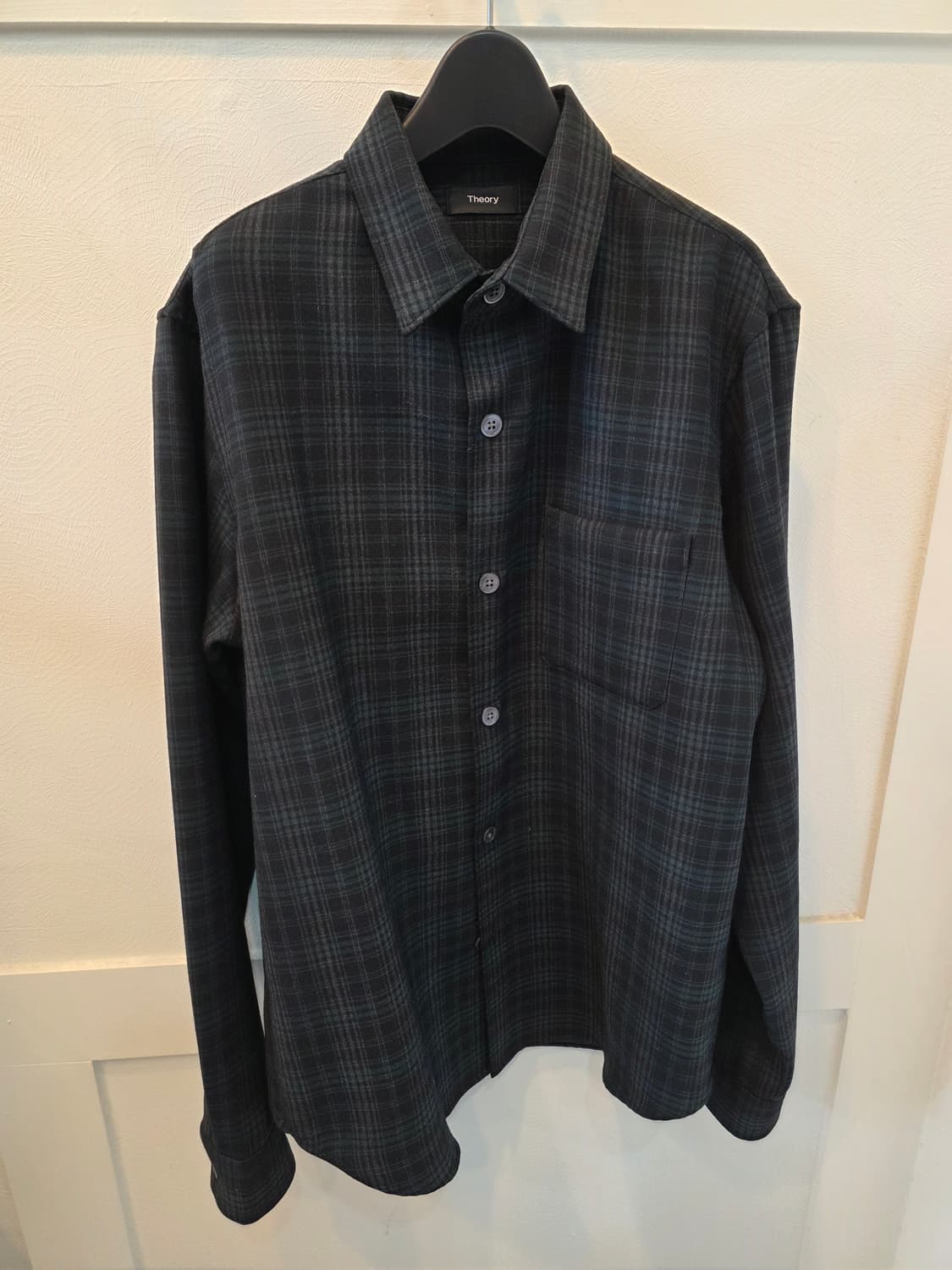 Theory 띠어리 다크그린 체크 패턴 셔츠 상품이미지2