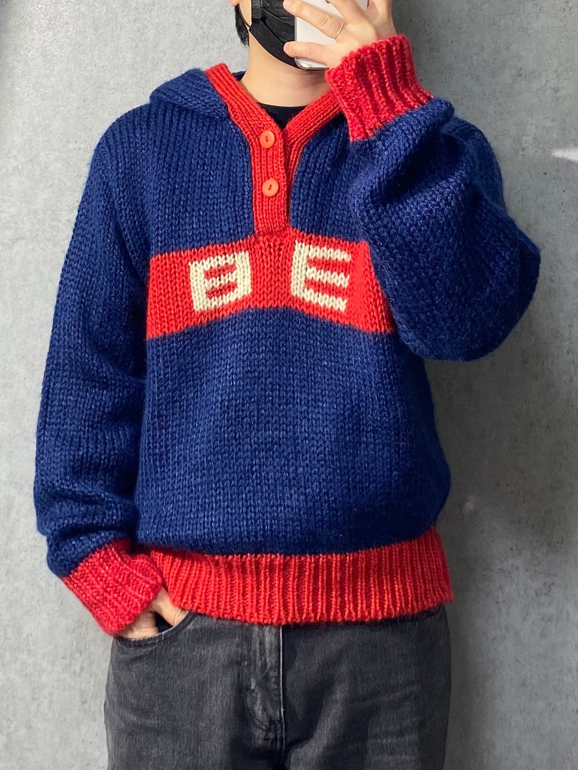 [L] 90s Vintage 빈티지 후드 핸드 니트 상품이미지7