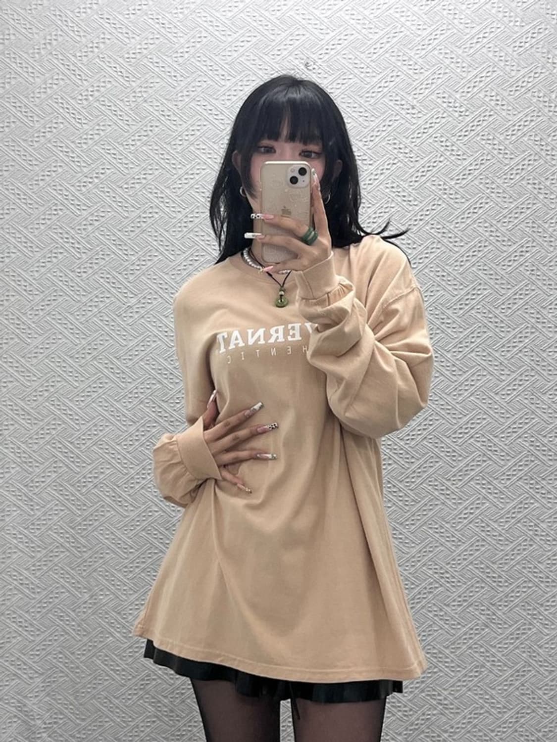 커버낫 컨트리 레트로 빈티지 오트밀 빅로고 롱슬리브 L C11499 상품이미지2