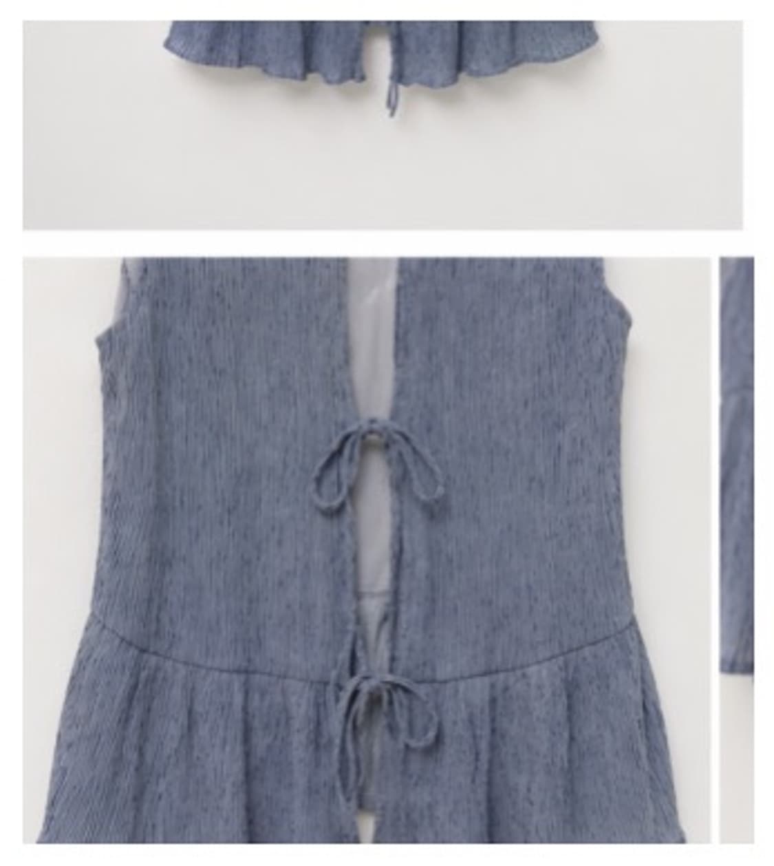 빈티지 트임 리본 나시탑 슬리브리스 상품이미지4