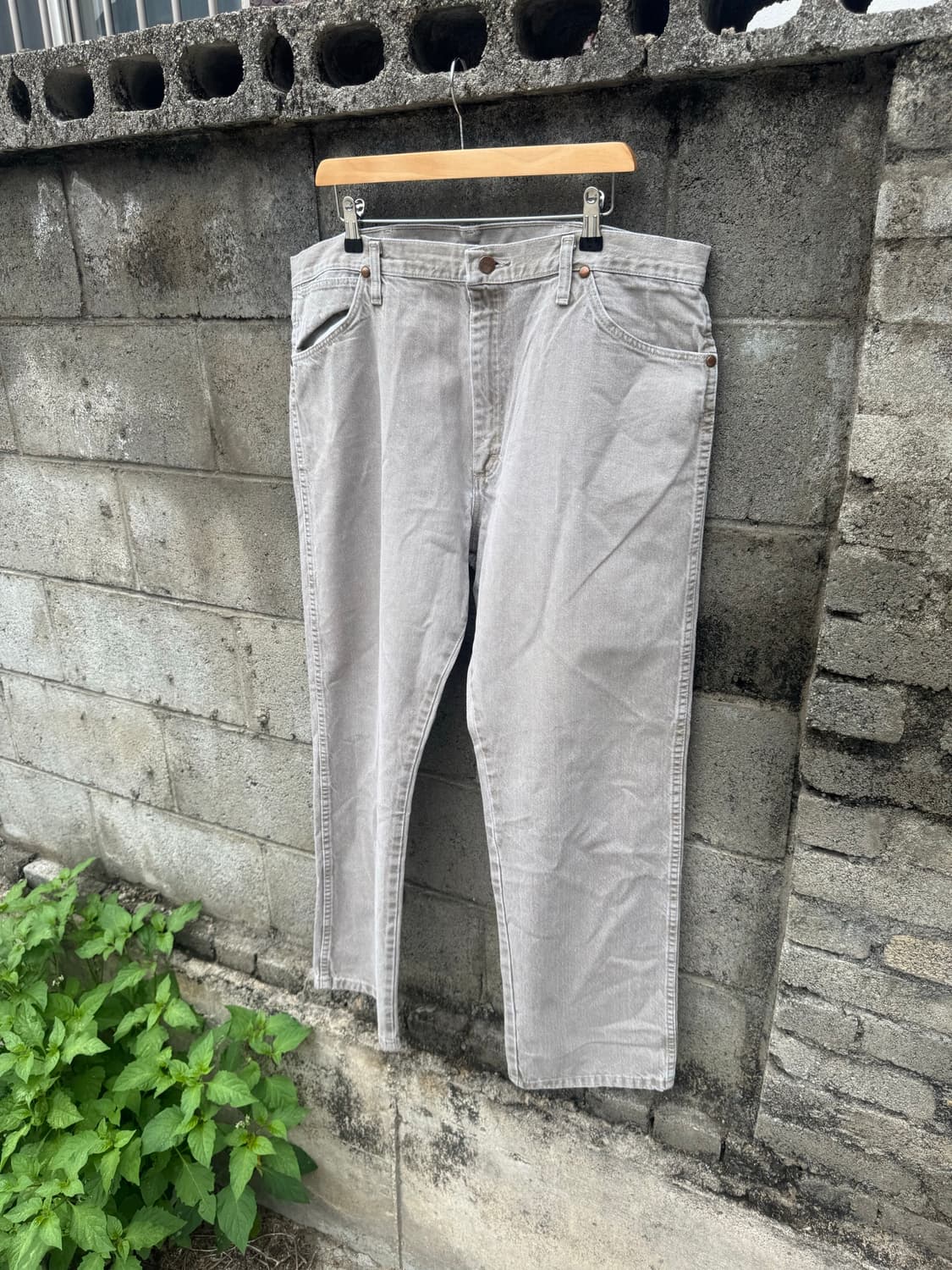 00s 랭글러 빈티지 13mwztd 베이지 카우보이컷 데님 팬츠 38 상품이미지3