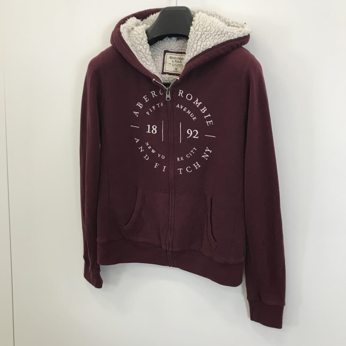 아베크롬비 양털안감 버건디 후드집업 [M] 상품이미지2