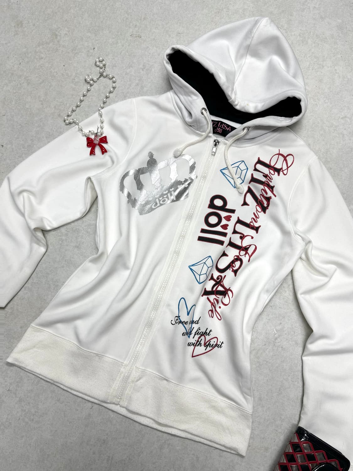 리즈리사 대장 갸루 글리터 후디 상품이미지4