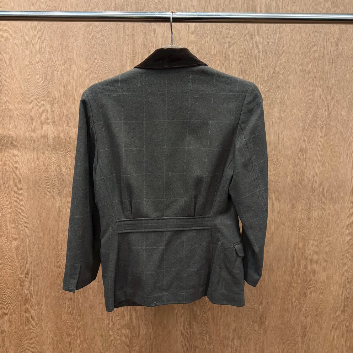 폴로 랄프로렌 자켓 체크 패턴 브라운 카라 배색 디테일 카키 상품이미지3