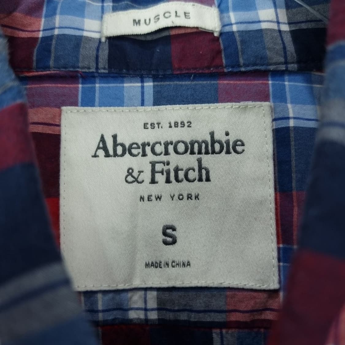 [아베크롬비] 로고 자수 빈티지 체크 반팔 셔츠 M20227 상품이미지8