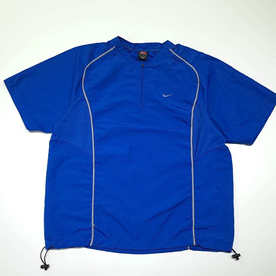 CL976 L 나이키 00s 드라이핏 팀라인 블루 반팔 웜업 아노락 상품이미지1