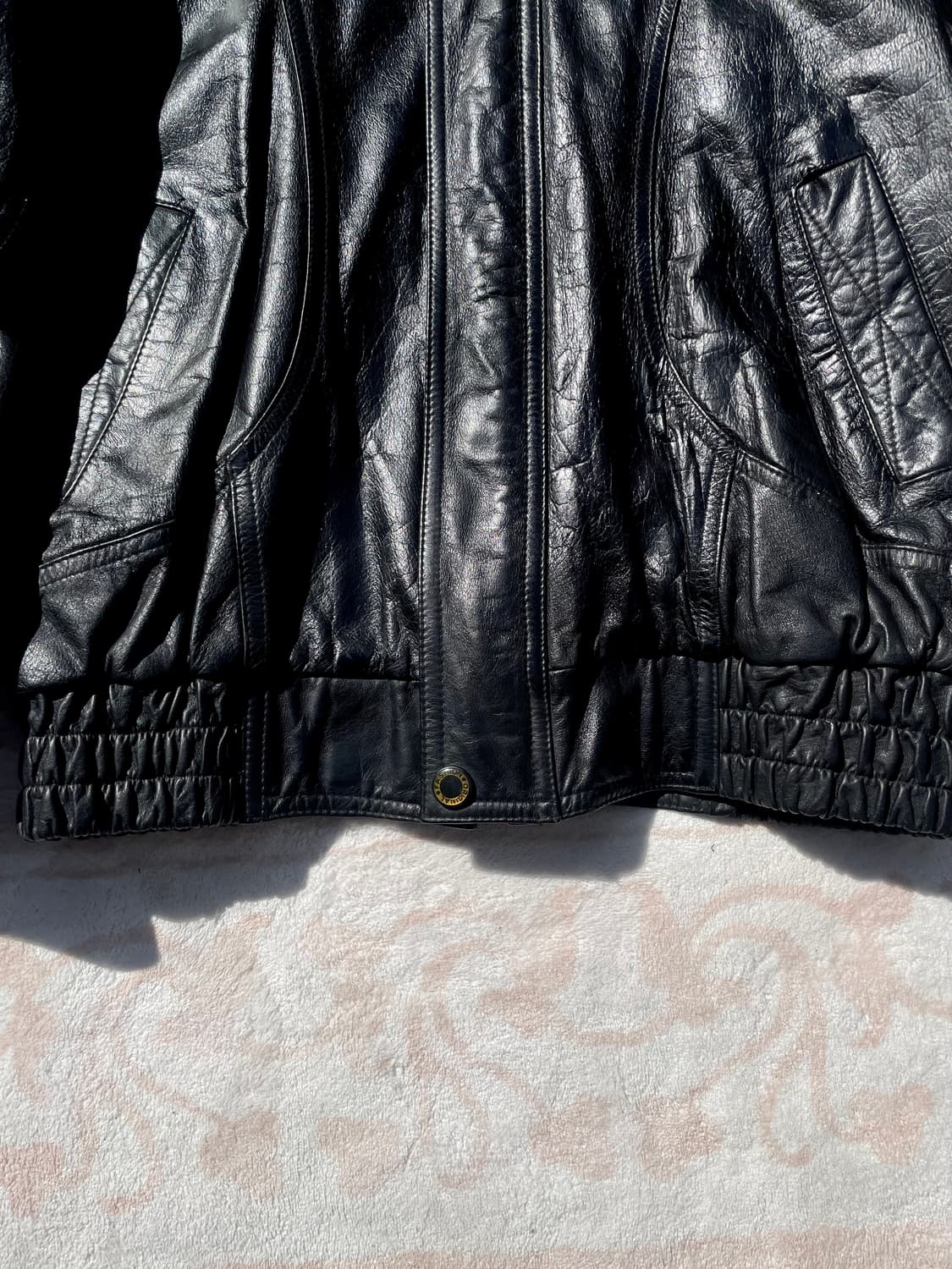 90s 빈티지 미니멀 레더 봄버자켓 상품이미지5