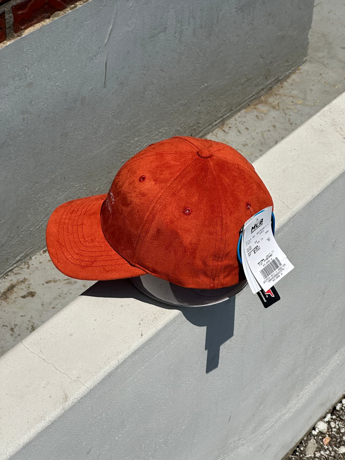 (새상품) [M-XL] MLB 엠엘비 뉴욕메츠 오렌지 스웨이드 볼캡 모자 상품이미지3
