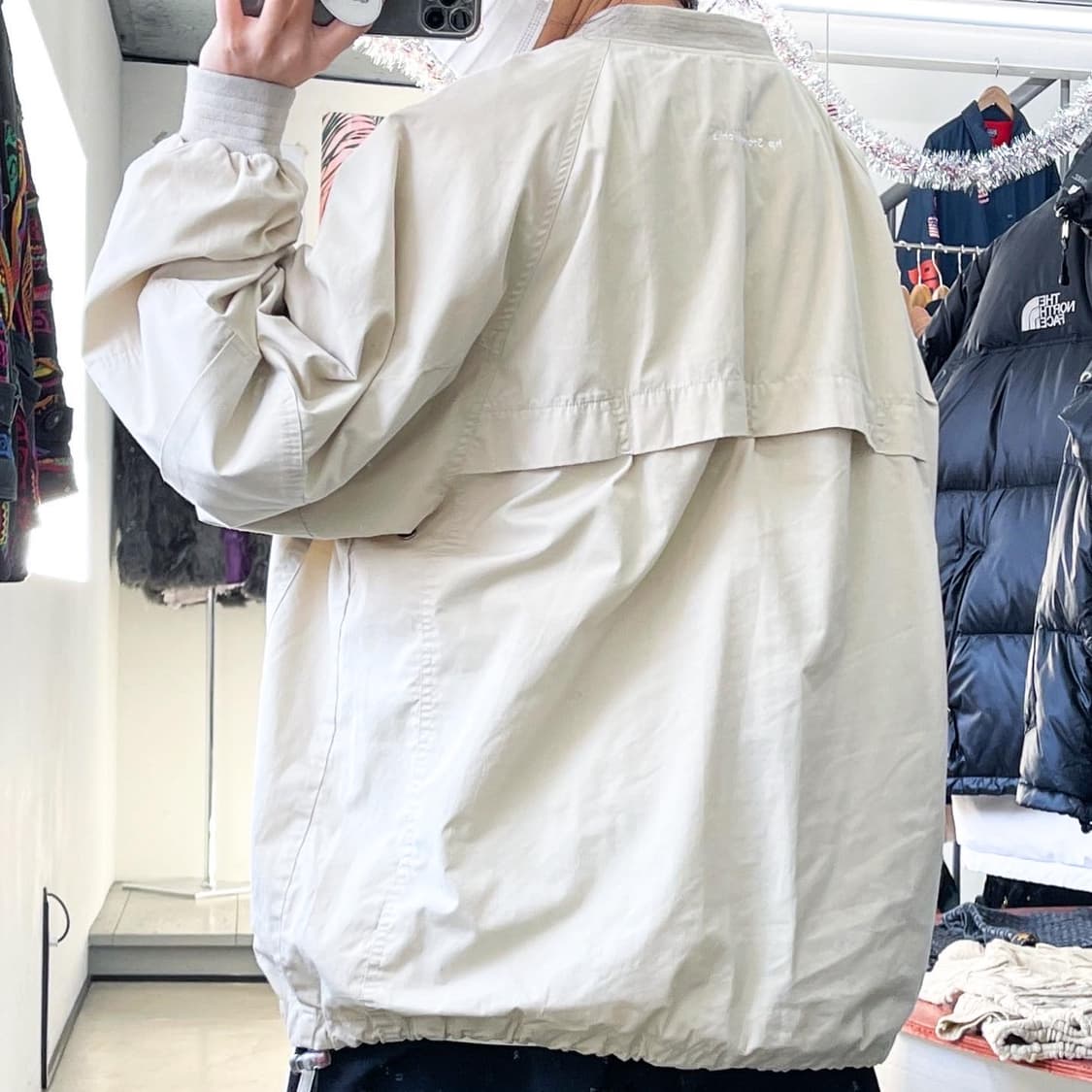 오클리 O로고 오버사이즈 베이지 풀오버 코튼 웜업 상품이미지2