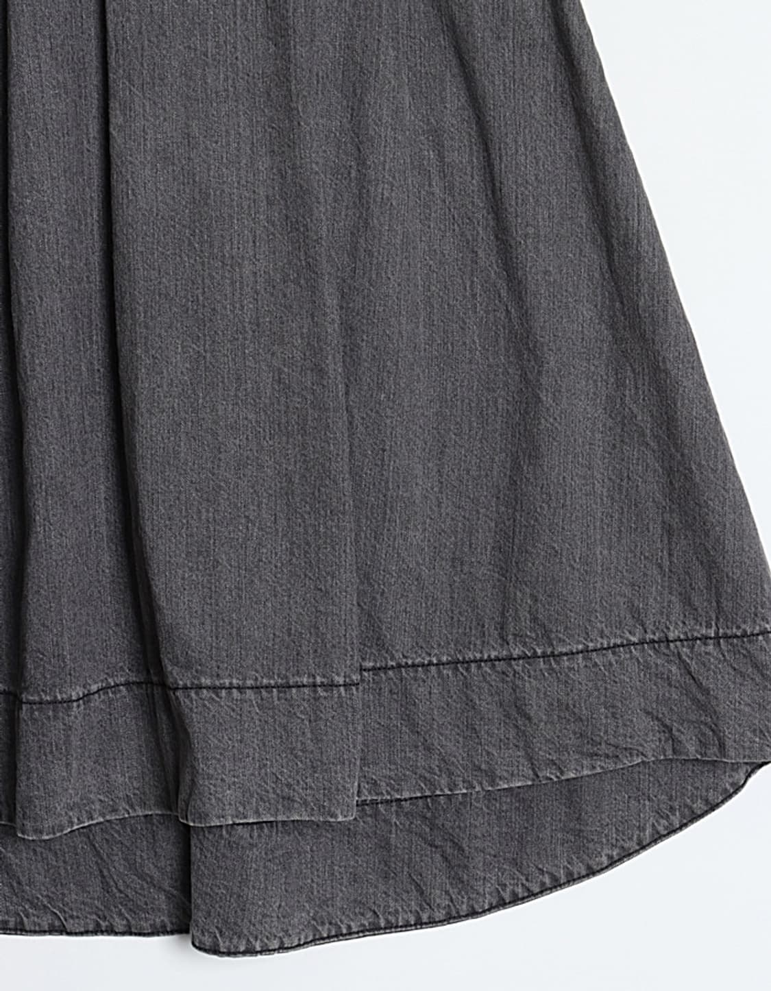 MilaOwen Tuck Flared Denim Skirt (26) 상품이미지4