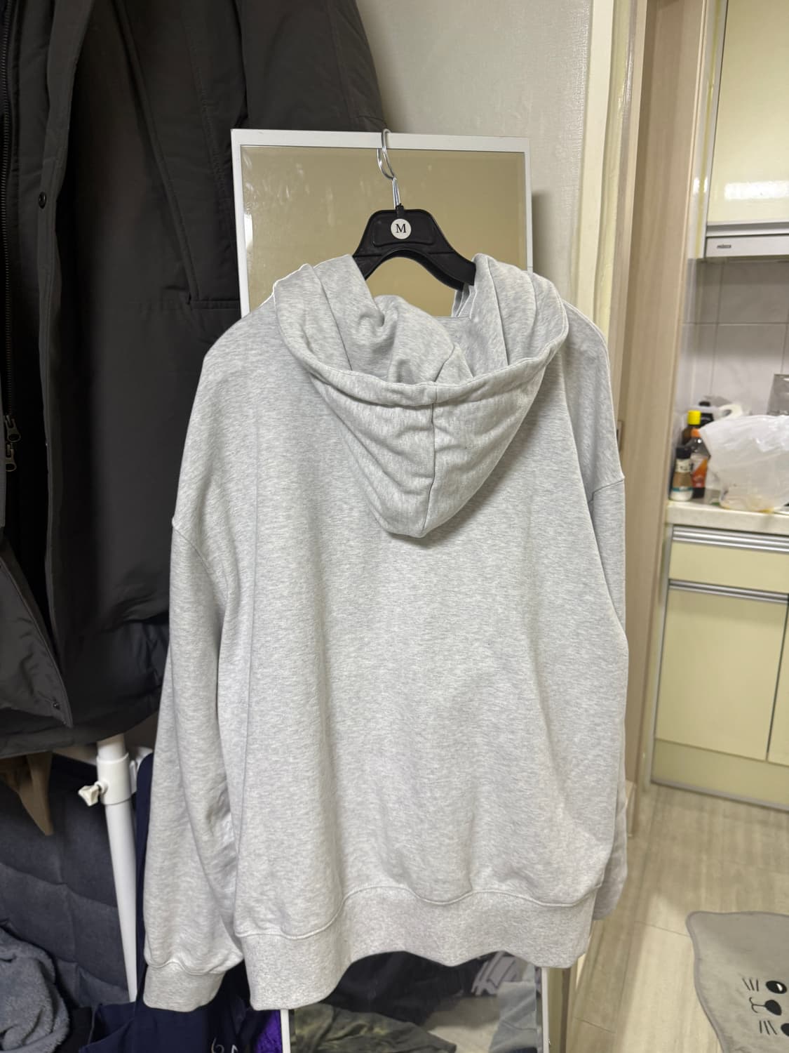 멜란지 마스터 빅 오버 핏 후드 스웨트 집업 [멜란지 라이트 그레이]L 상품이미지1