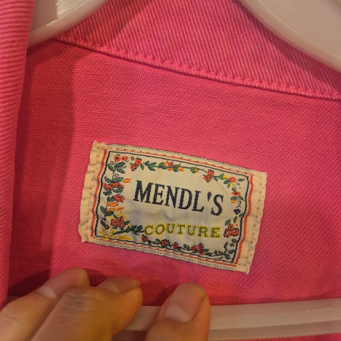 FREE(착샷잇음) 핫핑크 오버핏 면 트러커자켓  상품이미지5