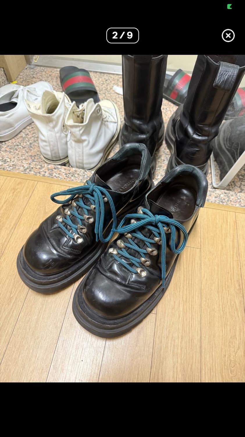 보테가 베네타 러그 하이킹 레이스업 슈즈 블랙 상품이미지2