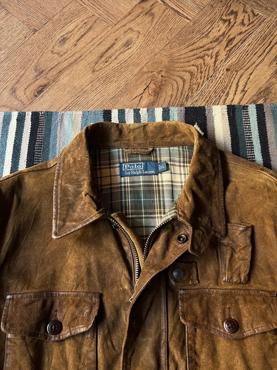 [L]폴로 랄프로렌 오일 페이드 스웨이드 헌팅 자켓 상품이미지2