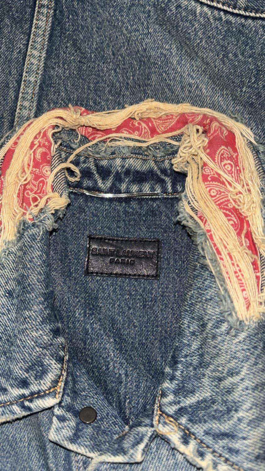 생로랑 데님 반다나 디스 디테일 트러커 자켓 xs사이즈 상품이미지5