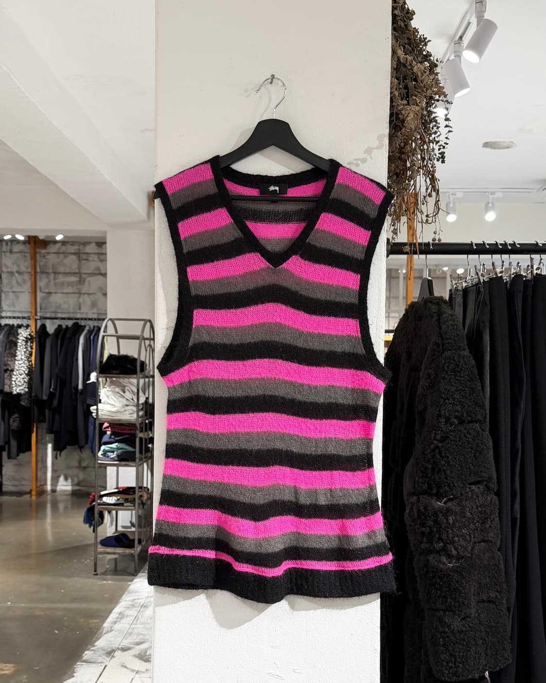 스투시 스트라이프 스웨터 베스트  상품이미지1