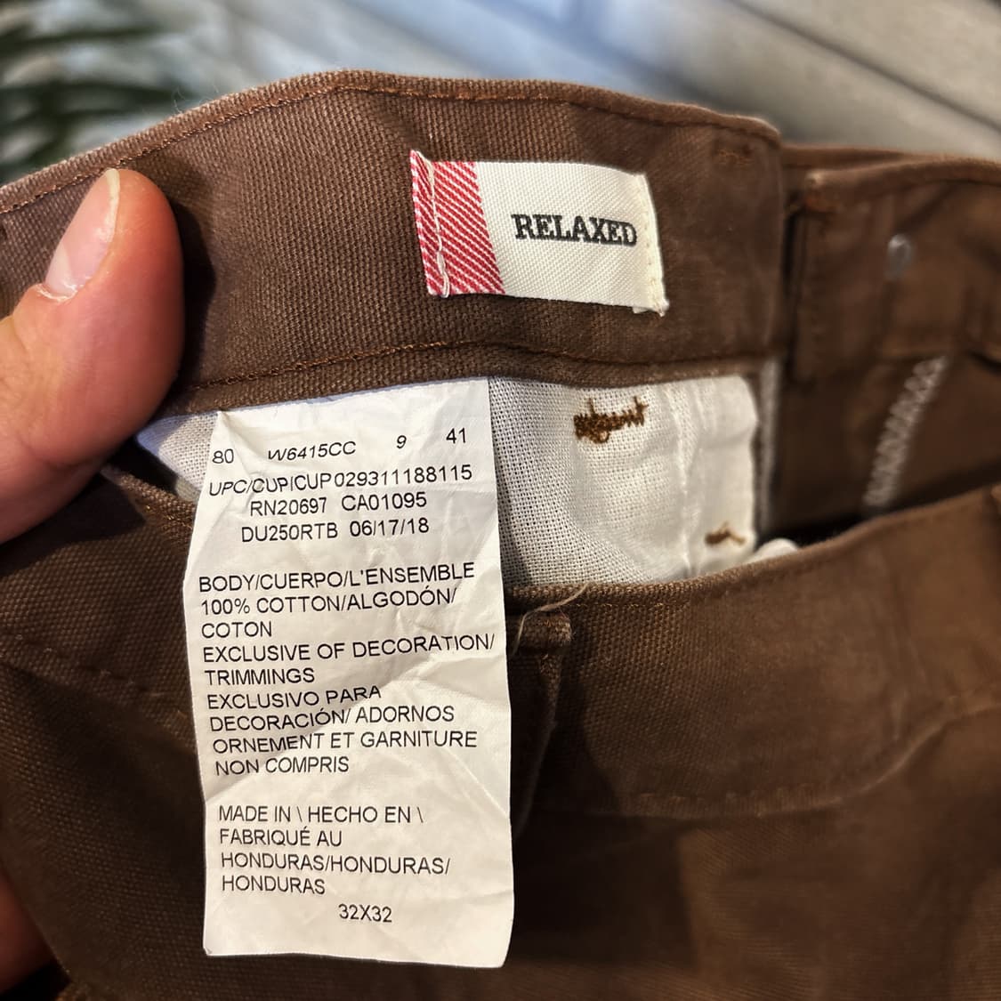 디키즈 코튼트윌 워크 카펜터 팬츠 스트레이트 디테일 브라운 상품이미지10