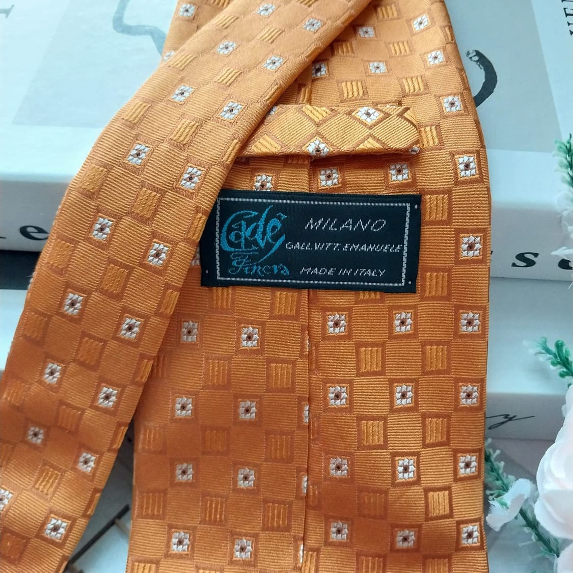 케이드 제노바 실크 오렌지 자카드 넥타이 10cm A+등급  K1241
 상품이미지6