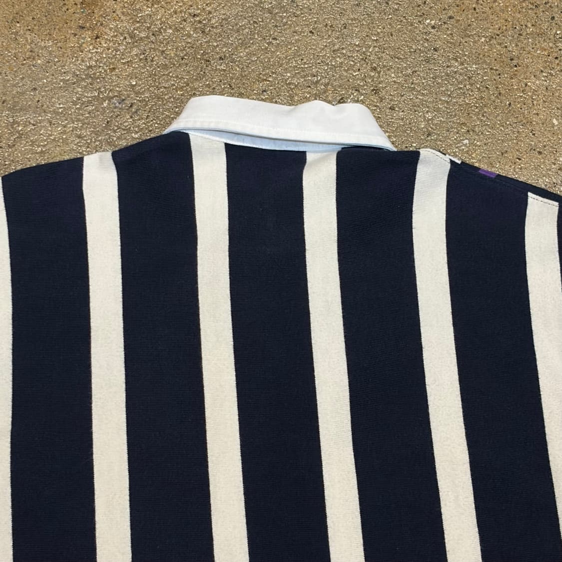 레어 90s 미국 빈티지 폴로랄프로렌 스트라이프 럭비티 카라티  상품이미지7