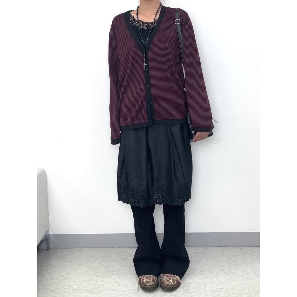 빈티지 락시크 버건디 가디건 상품이미지2