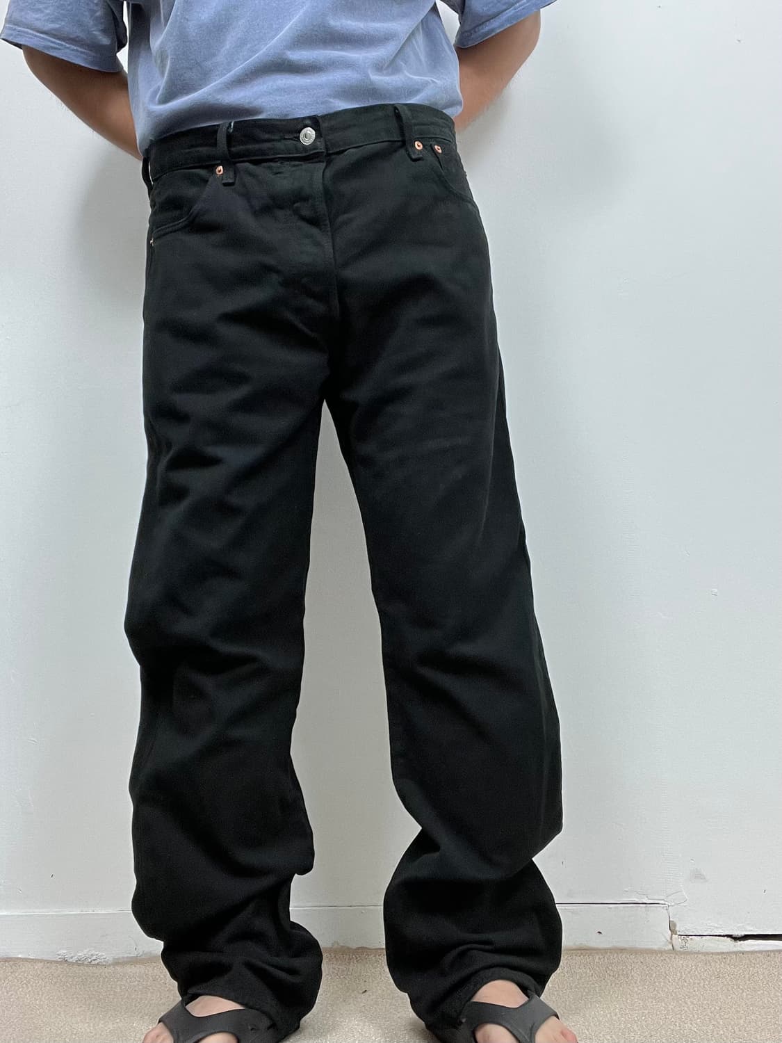 Levis 리바이스 501 빅E 블랙 데님 팬츠 상품이미지2