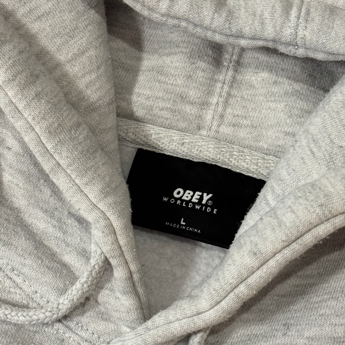 OBEY 오베이 박스로고 후드티 그레이 L 상품이미지3