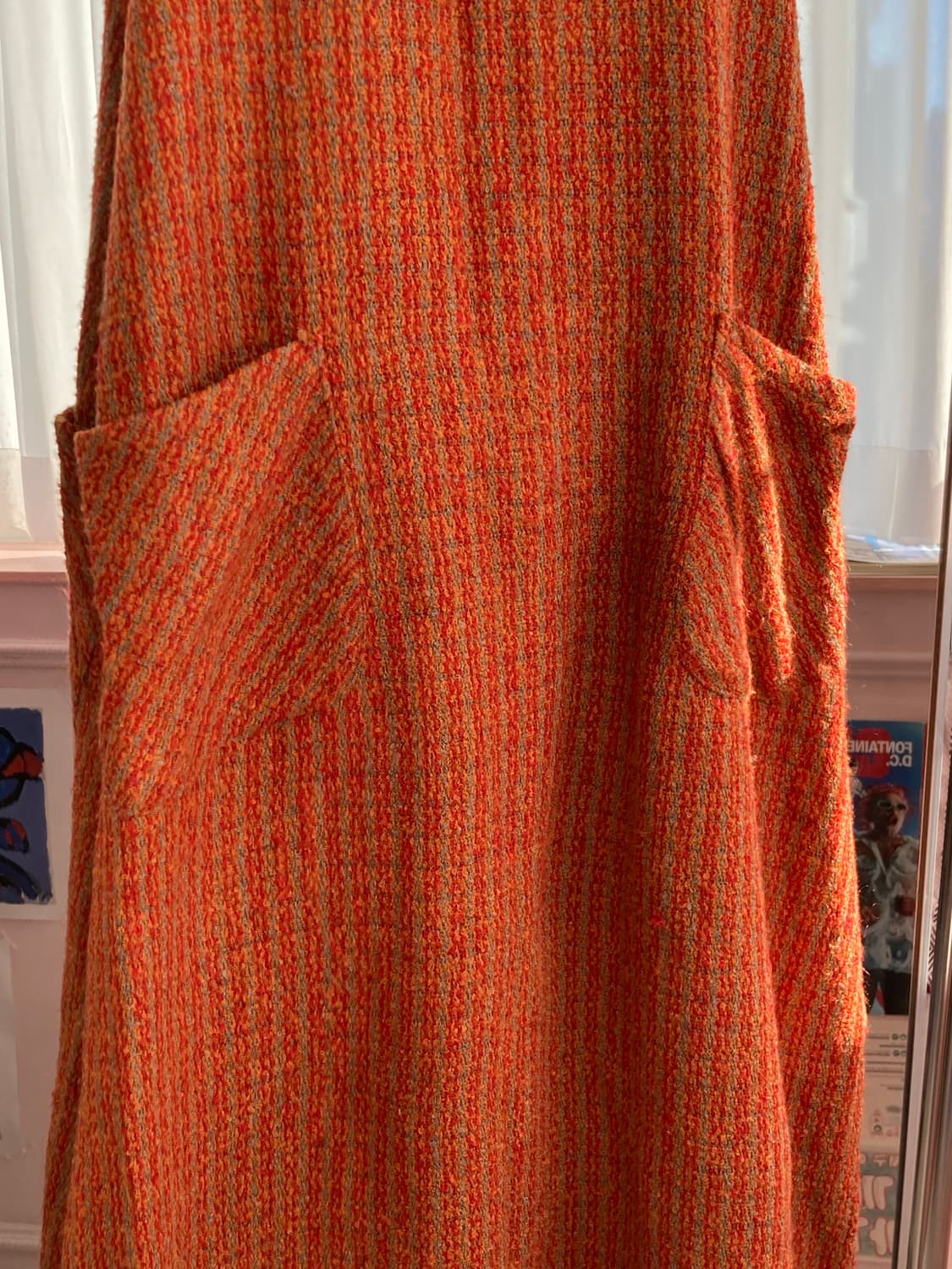 빈티지 오렌지 포켓 나시 니트 원피스 상품이미지4