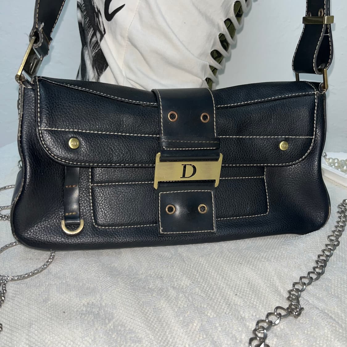 빈티지 블랙 D로고 숄더백 상품이미지2