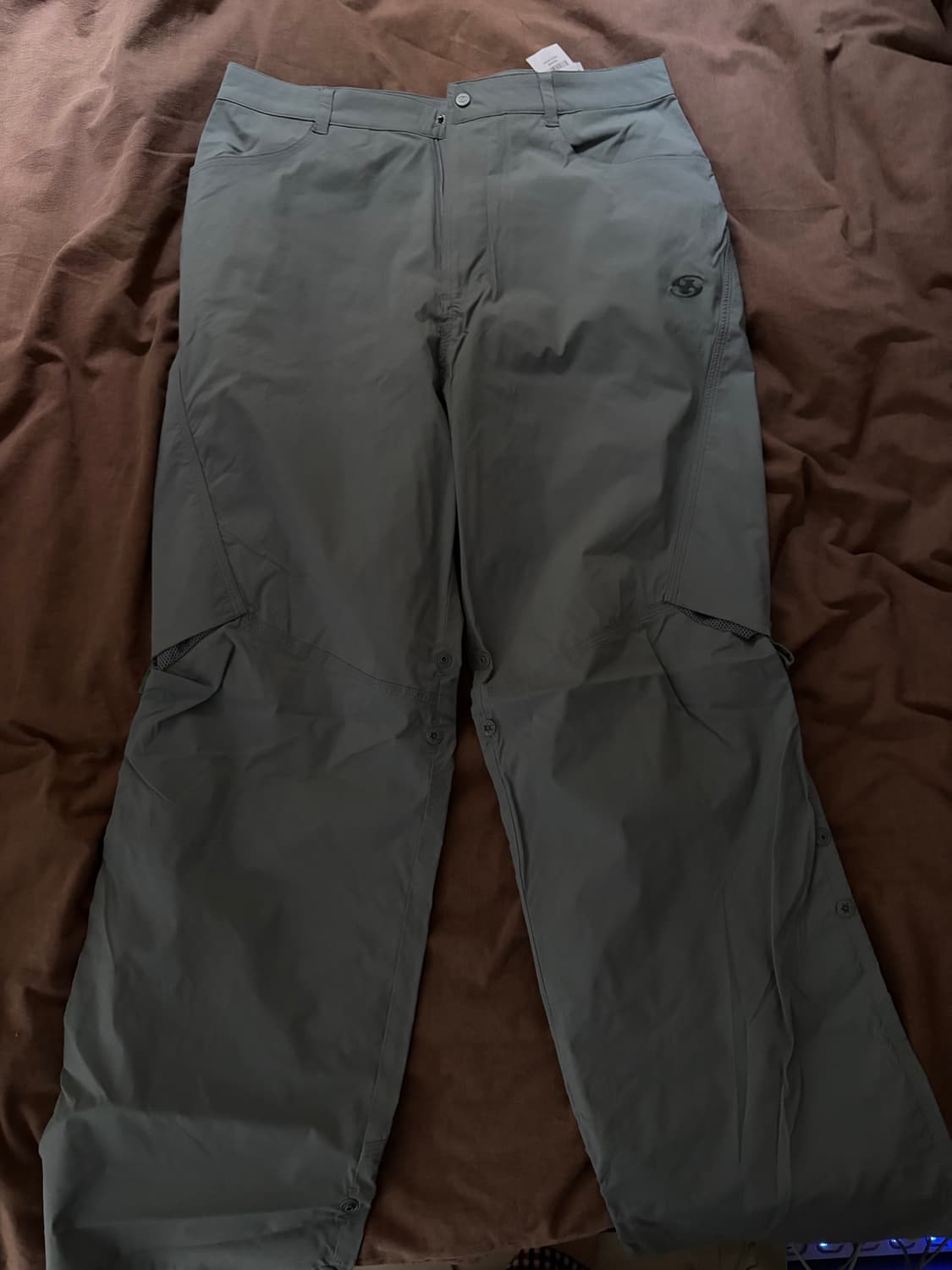 (오늘만)산산기어 스냅 스트레치 팬츠 그린 그레이 상품이미지3