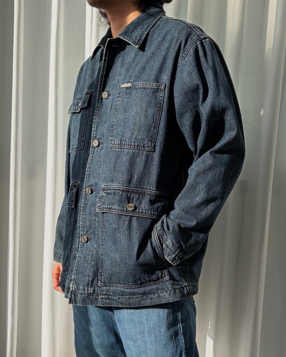 [M-L]LEE 90s 리 플란넬 라이닝 데님 자켓 초어 코트 상품이미지1